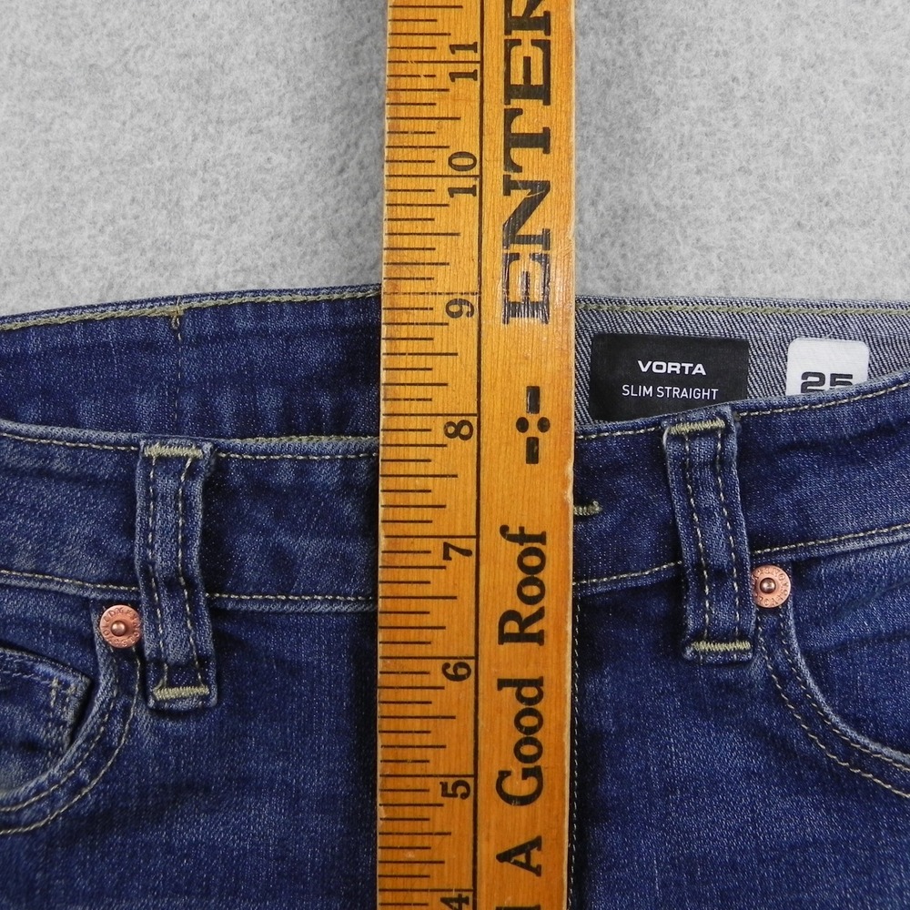 Volcom Vorta Slim Straight Jeans Boys 25 10Y Dark Wash Denim Stretch Pants - Picture 9 of 15